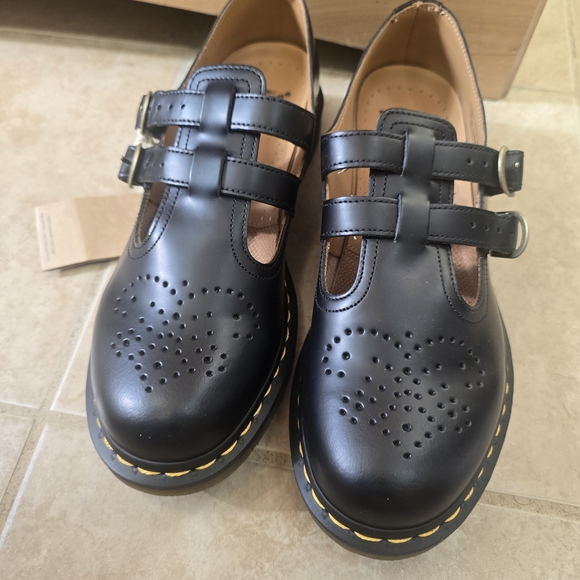 Dr. Martens Mary Jane Shoes 12916 Women Double Buckle Black Leather NWOB - Picture 2 of 6